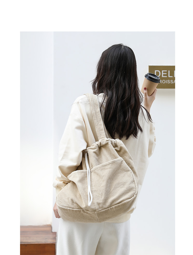 Corduroy Multi Pocket Shoulder Bag