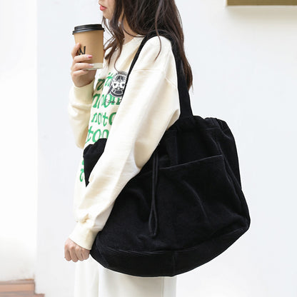 Corduroy Multi Pocket Shoulder Bag