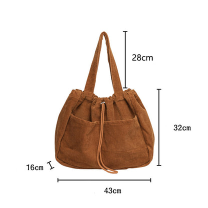 Corduroy Multi Pocket Shoulder Bag