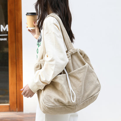 Corduroy Multi Pocket Shoulder Bag